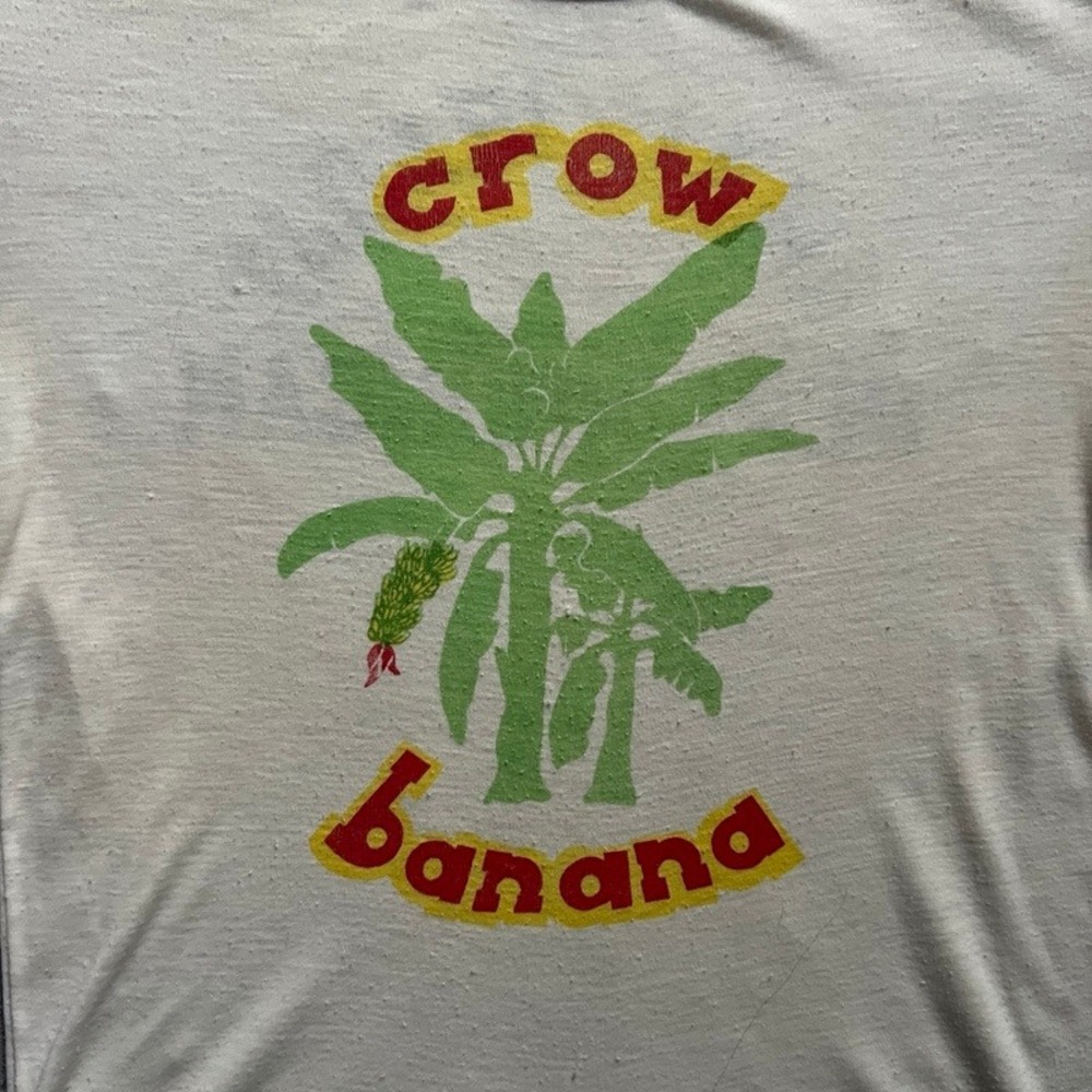 Vintage Grow Bananas Shirt Men Small White 1980s amal ibadah perlindungan - Picture 2 of 10